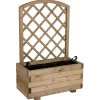 Fioriera da esterno con grigliato CAJOU in legno naturale 800x400xH1200 mm