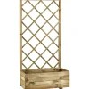 Fioriera da esterno con grigliato Ecoflora in legno 70x35x140 cm