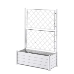 Fioriera da esterno con grigliato Stefanplast plastica Bianco 100x43x142 cm