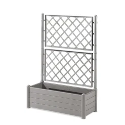 Fioriera da esterno con grigliato Stefanplast plastica Stone Grey 100x43x142 cm
