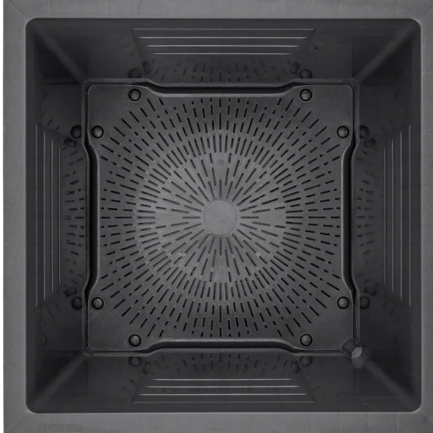 Fioriera da esterno Cubo Millennium in polipropilene antracite 49x49x49 cm