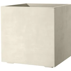 Fioriera da esterno Deroma Cubo Millennium in plastica bianco perla 39x39x39 cm