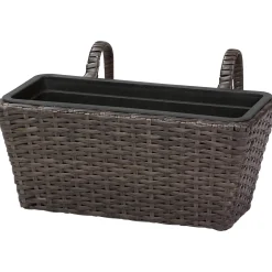 Fioriera da esterno marrone scuro 22x40x28 cm