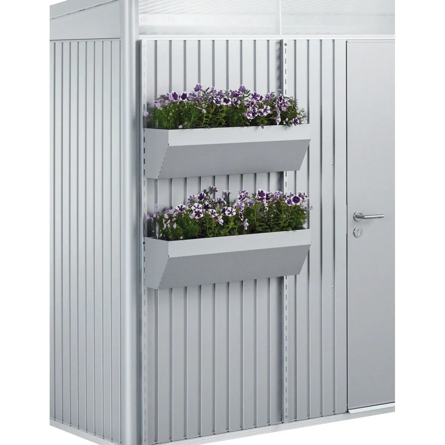 Fioriera FloraBoard Biohort argento metallizzato 2 pz