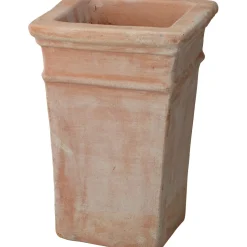 Fioriera in terracotta quadrata 19,5 cm x 19,5 cm x 29,5 cm