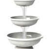 Fontana con ciotole set 3 pz Bama bianco 50x64 cm