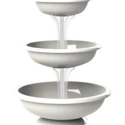 Fontana con ciotole set 3 pz Bama bianco 50x64 cm