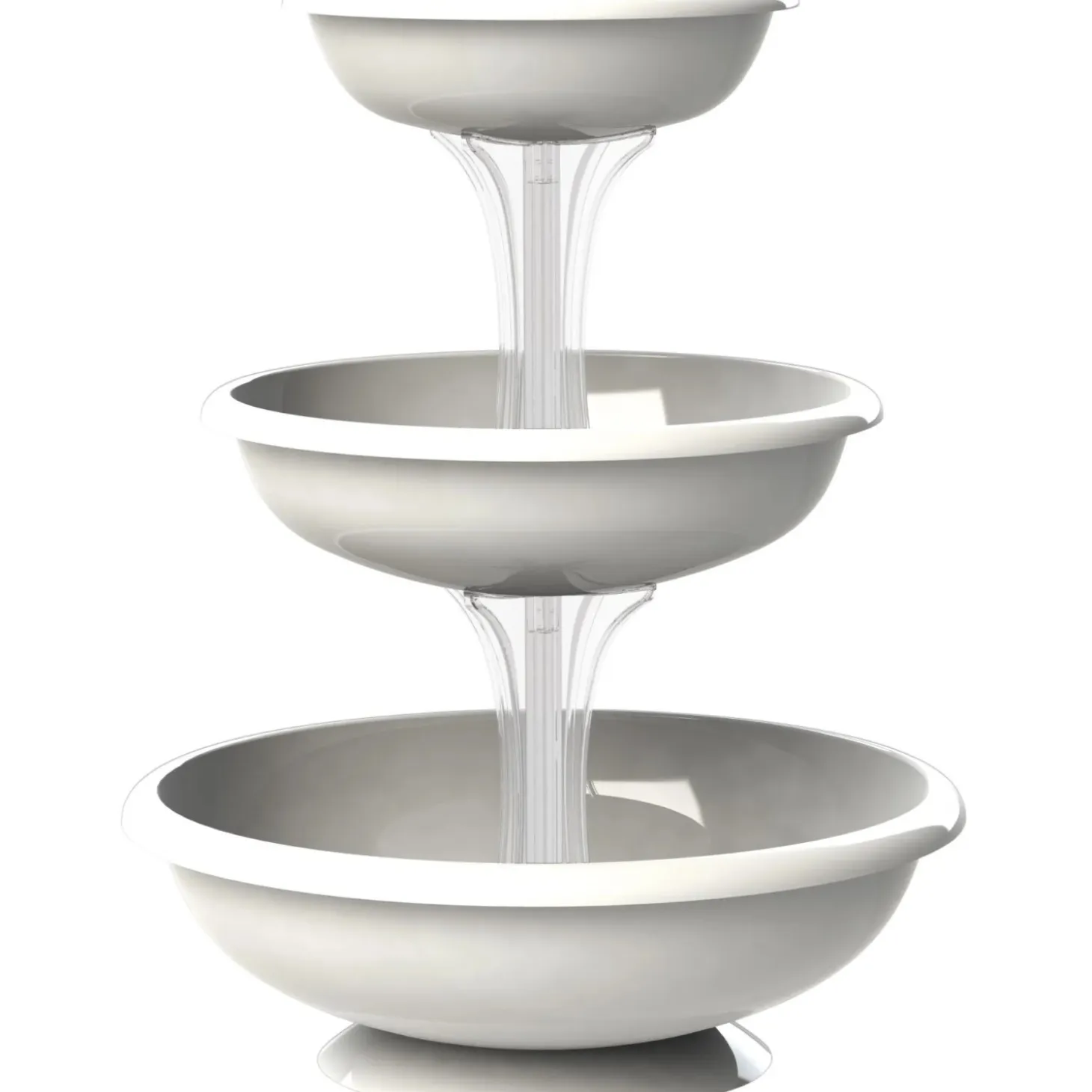 Fontana con ciotole set 3 pz Bama bianco 50x64 cm