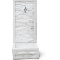 Fontana da giardino Adige in cemento bianco H 92 cm