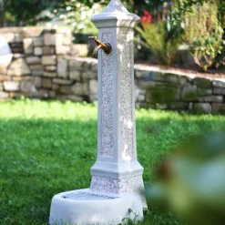 Fontana da giardino Vedovella Pisa in cemento grigio H 100 cm