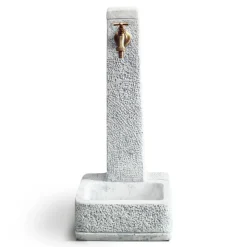 Fontana da giardino Vedovella Vicenza in cemento grigio H 66 cm