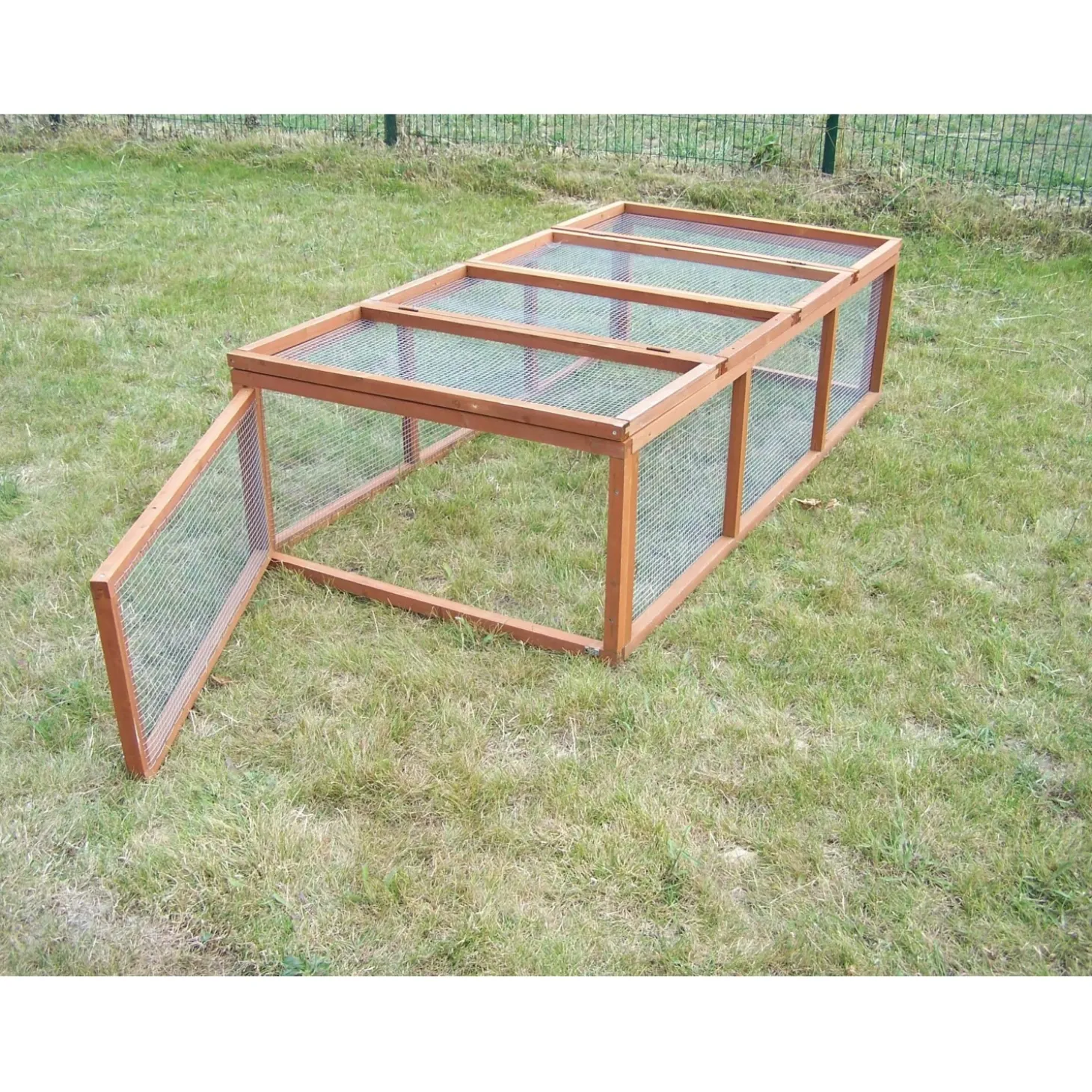 Gabbia per conigli in legno di abete 180x90x48 cm