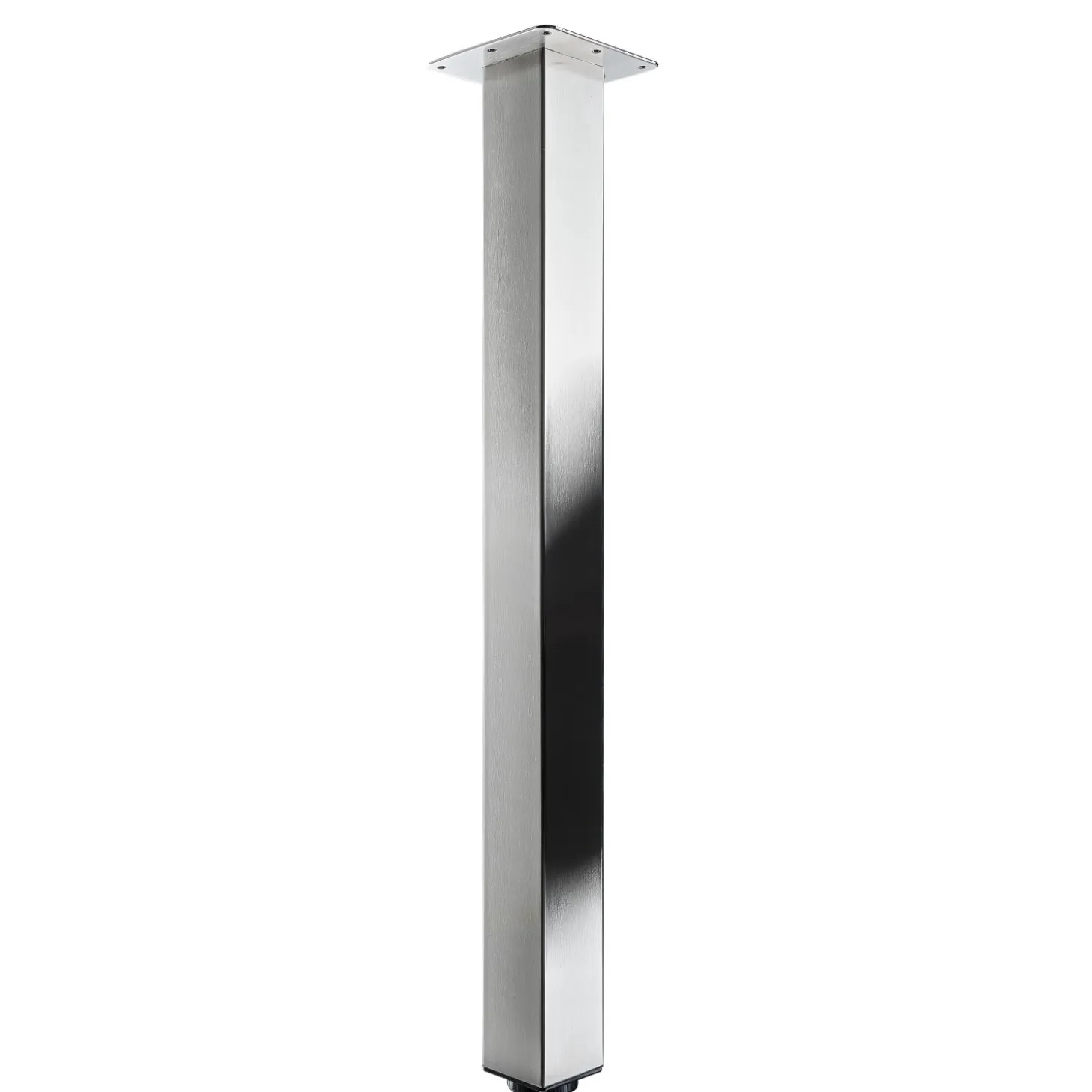 Gamba da tavolo con piastra montaggio in acciaio inox Hettich 60x60x700 mm
