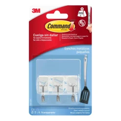 Ganci adesivi trasparenti 3M Command™ con punta metallica 3 pz