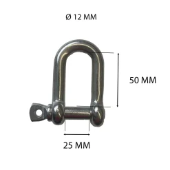 Gancio grillo dritto inox 12 mm