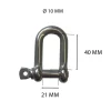 Gancio grillo dritto inox 10 mm