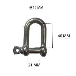 Gancio grillo dritto inox 10 mm