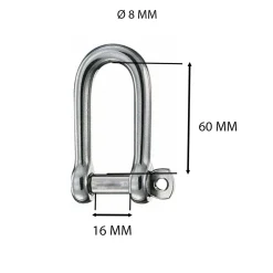 Gancio grillo lungo inox 8 mm