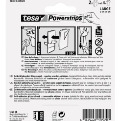Ganci per quadro Tesa Powerstrips bianco 2 pz + 4 Powerstrips Large