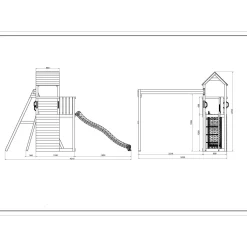 Gioco da giardino Boomer 3 con scivolo e altalene 432x303xh272 cm