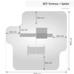Gioco da giardino Fortress con scivolo e altalena 560x445xh305 cm