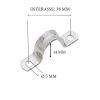 Golfare a U acciaio inox interasse 38 mm