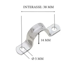 Golfare a U acciaio inox interasse 38 mm