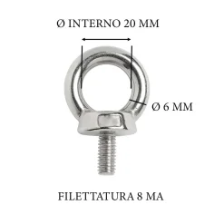 Golfare maschio inox Ø 6 mm