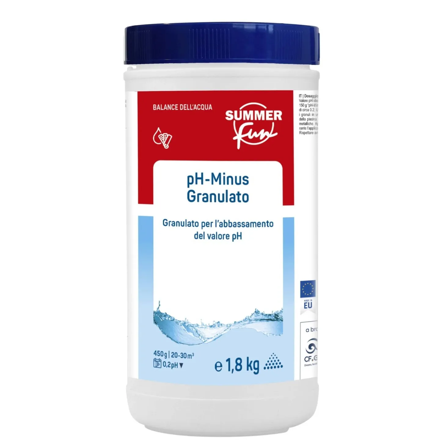 Granulato per abbasamento PH piscina Minus 1,8 kg