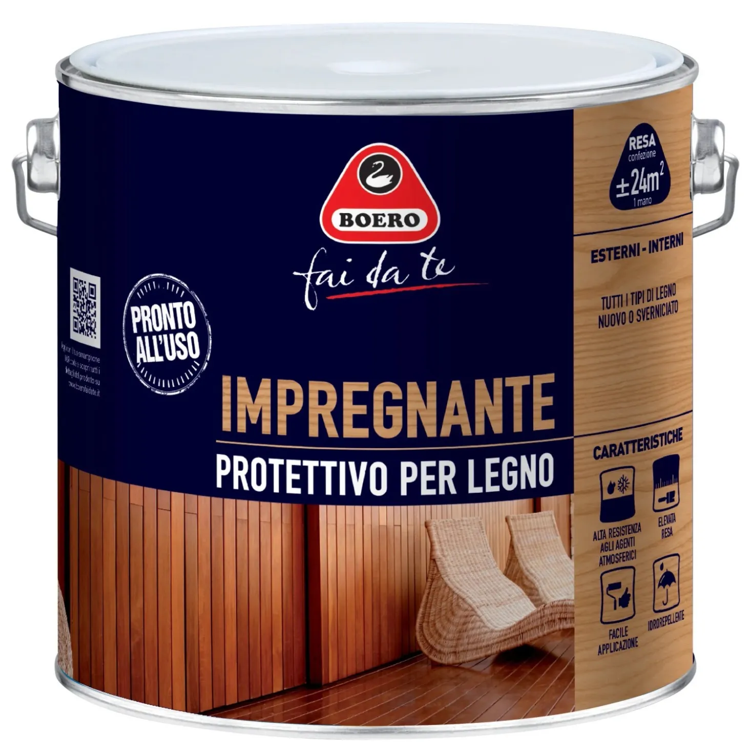 Impregnante per legno a solvente Boero neutro 2 l