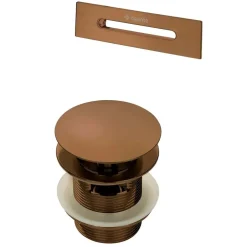 Kit per vasca piletta e tappo troppopieno vasca bronzo spazzolato