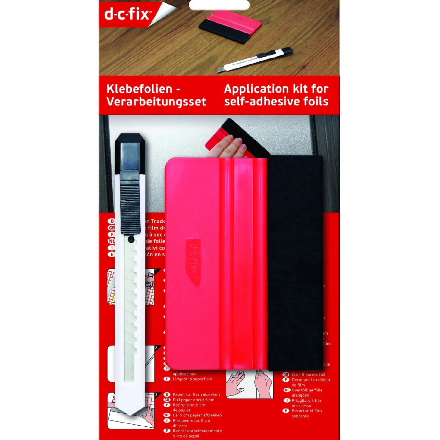 Kit applicazione pellicole adesive d-c-fix