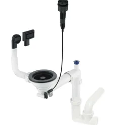 Kit di scarico per lavello in granito 1 vaschetta salvaspazio nero H6 cm