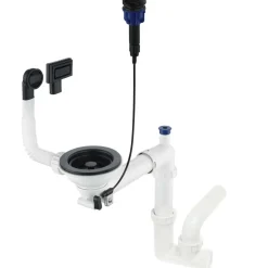 Kit di scarico per lavello in granito 1 vaschetta salvaspazio nero H10 cm