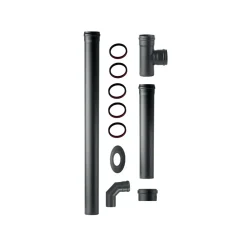 Kit per installazione stufa a pellet Ø 80 mm nero metallico