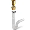 Kit sifone flessibile 1" e piletta in ottone