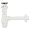Kit sifone per lavabo con doppio tappo d 32 cm cromato e nero