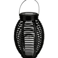 Lampada da esterno solare LED a lanterna plastica rattan grigio 3000K IP44