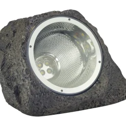 Lampada decorativa solare LED effetto pietra Nero