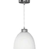 Lampadario a sospensione Dallas E27 cupola vetro opale bianco Ø 20x157 cm