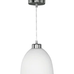 Lampadario a sospensione Dallas E27 cupola vetro opale bianco Ø 20x157 cm