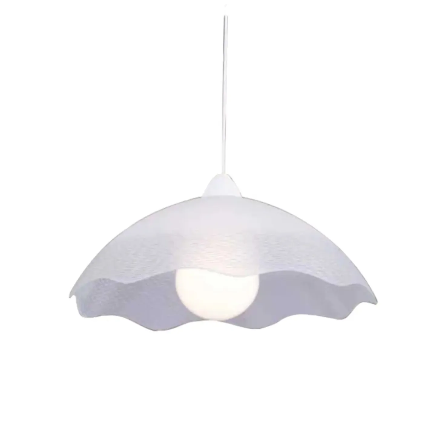 Lampadario a sospensione Sugar E27 in vetro bianco Ø 35 cm