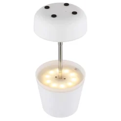 Lampada solare plastica 10 LED Ø11x25 cm bianco satinato