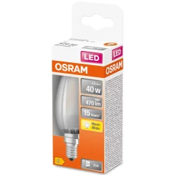 Lampadina LED E14 forma a candela Osram 470lm bianco caldo