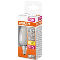 Lampadina LED E14 forma a candela Osram 470lm bianco caldo