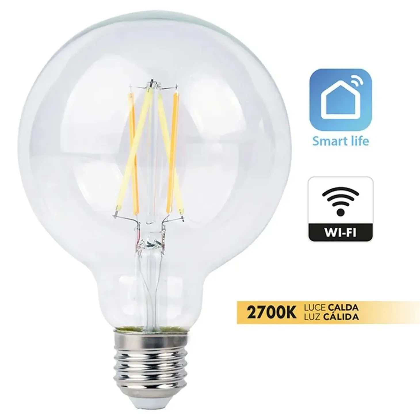 Lampadina led Smart Wi-Fi Mini Globo E27 8W 2700K 1055lm