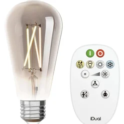 Lampadina LED ST64 iDual Smart Home a filamento con telecomando trasparente