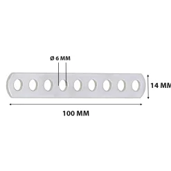 Landa forata acciaio inox 100x14 mm