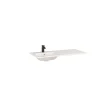 Lavabo da incasso con vasca a sinistra 121x46 cm mineralmarmo bianco
