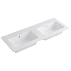 Lavabo in marmoresina 2 vasche Bianco lucido